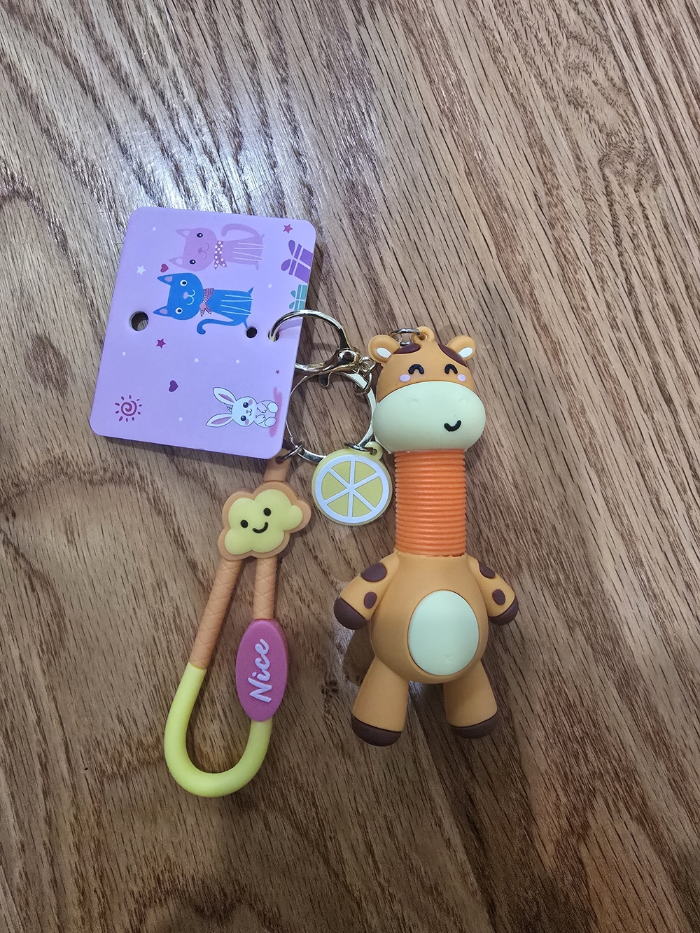 Cute Orange Giraffe Keychain Toy - Kids Accessory